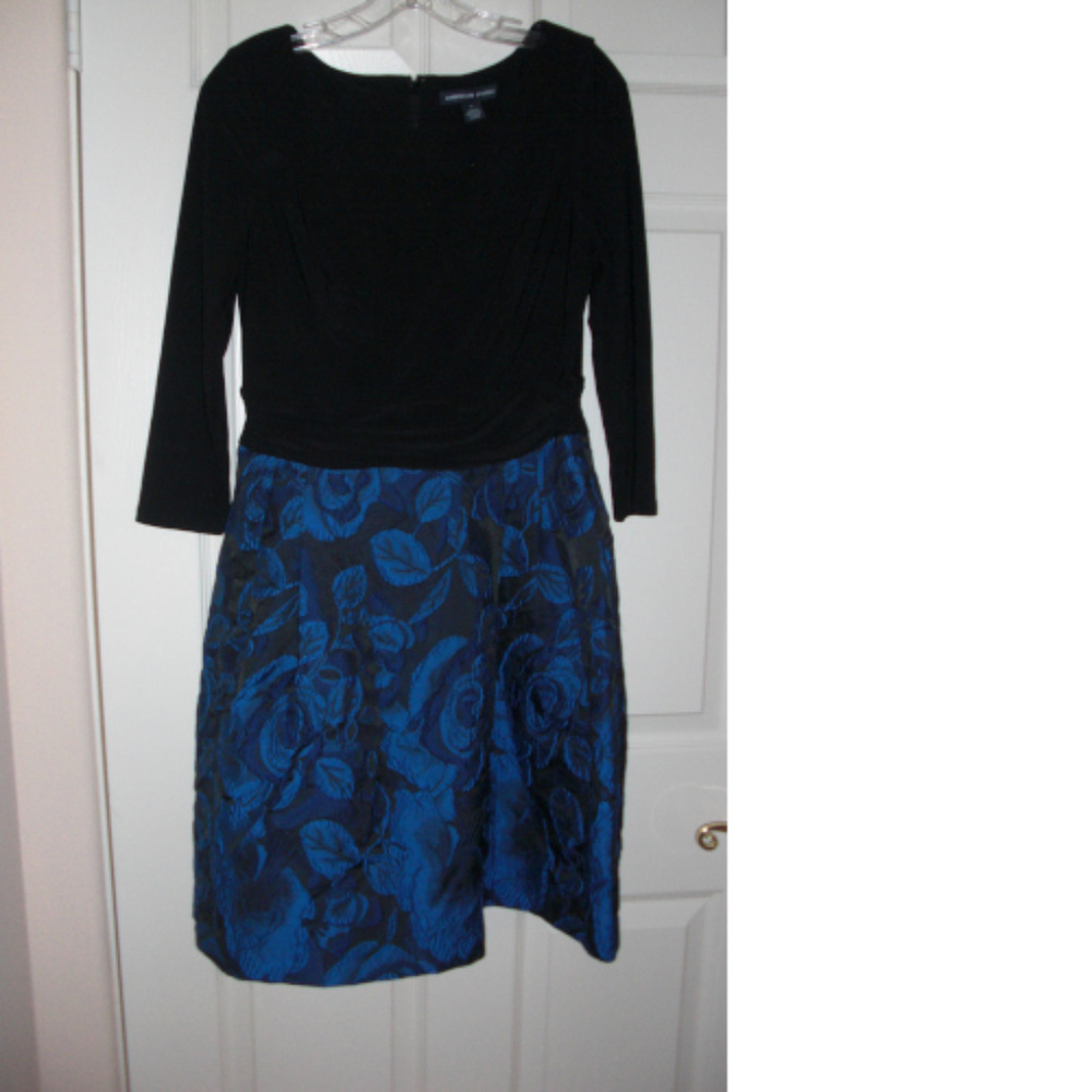 Black and Blue Floral Print Dress Size 8